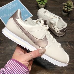 nike cortez cream rose gold